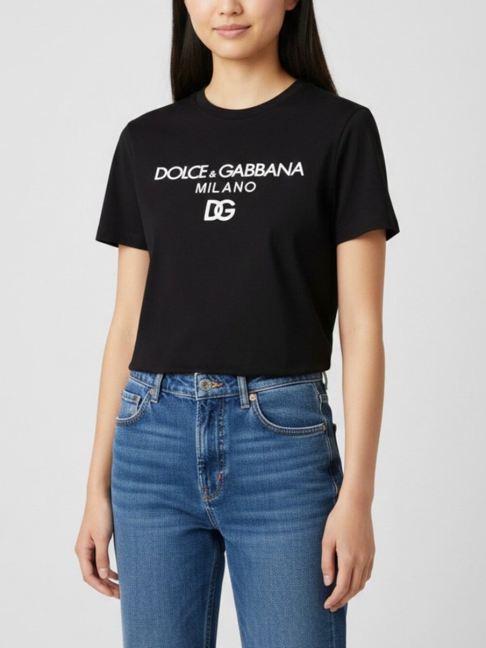 Dolce & Gabbana Milano Black Logo T-Shirt - Women's Small